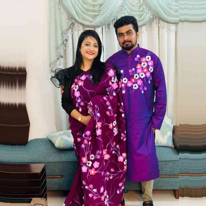 couple set হ্যান্ড প্রিন্ট কাপল সেট