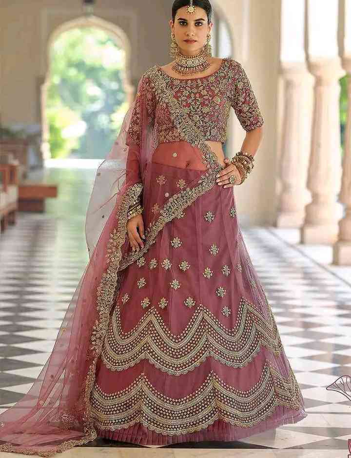 Ready-made Georgette রেডিমেড জর্জেট এমব্রয়ডারি পার্টি লেহেঙ্গা 3