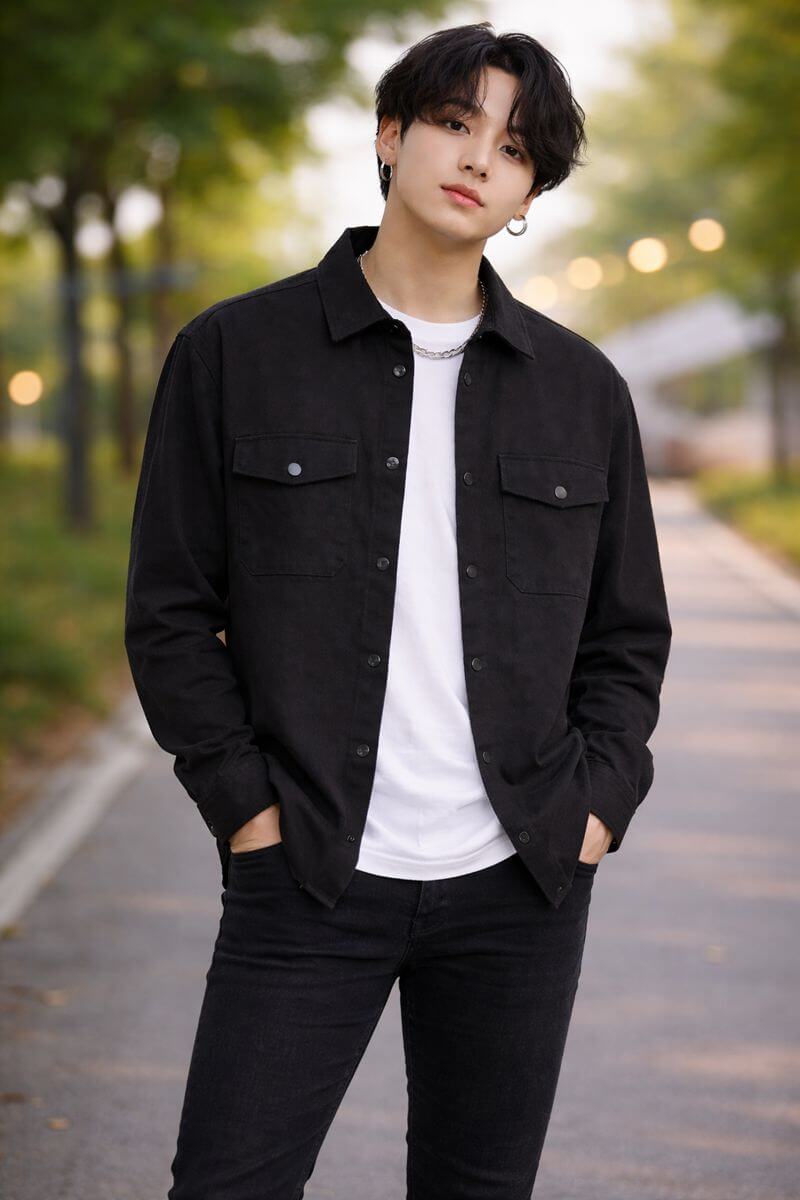 Simple. Classy. Confident. Black shirt that never goes out of style.