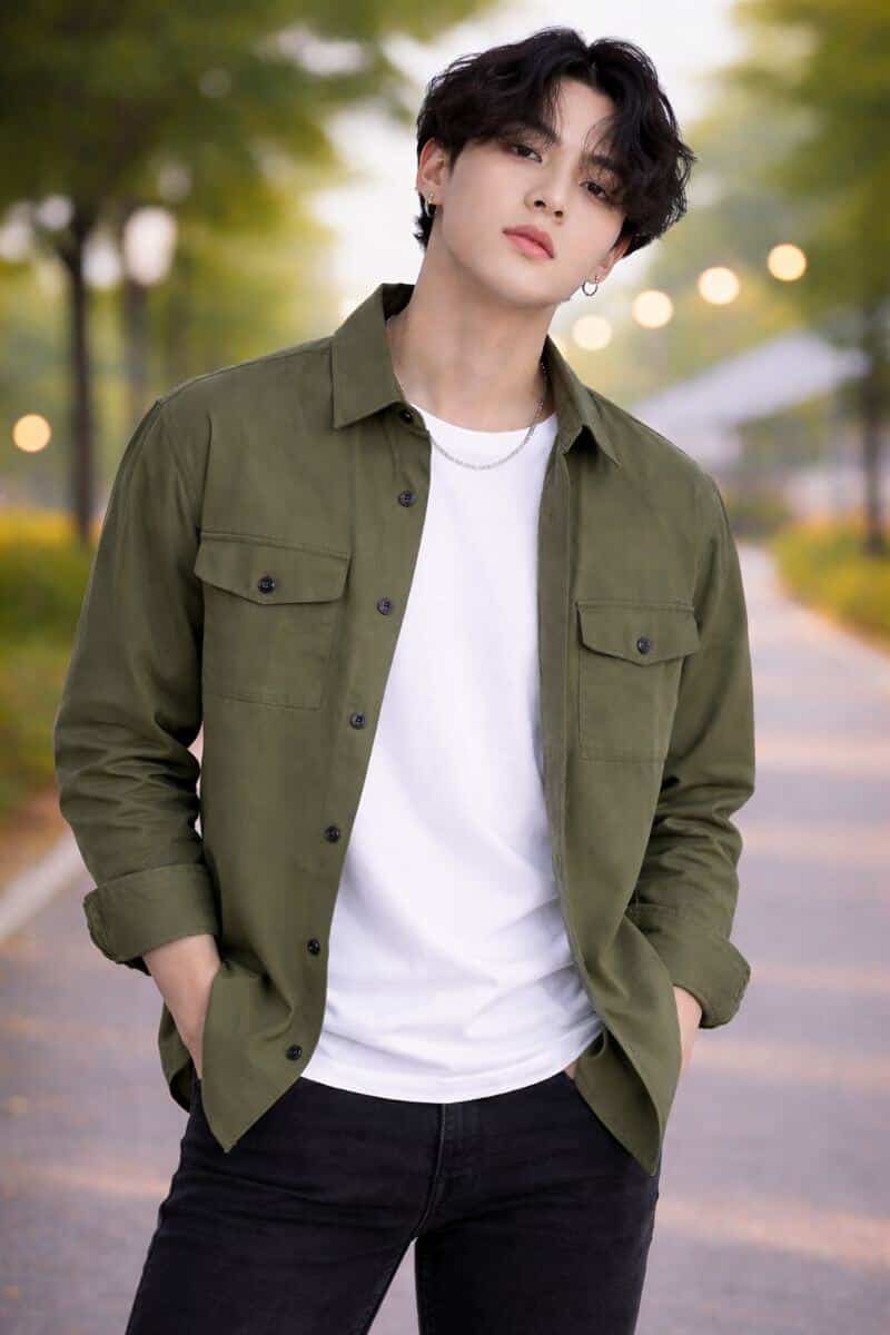 Clean look. Sharp fit. Timeless olive style. Everyday confidence, effortlessly.
