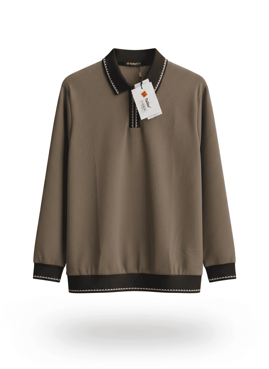 Tailor Men’s Premium Full Sleeve Polo Shirt – Coffee Brown 2