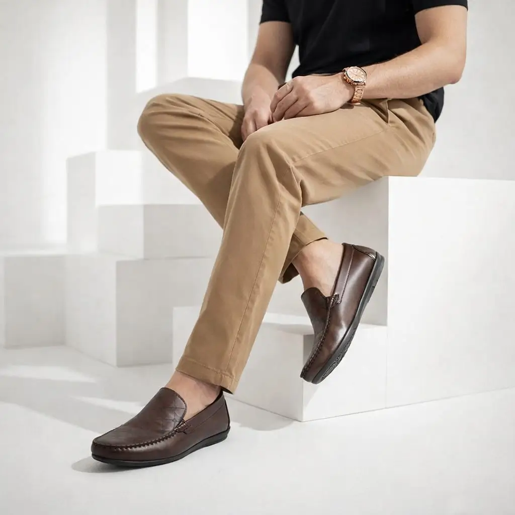 Walkar Premium Brown Leather Loafers for Men 2
