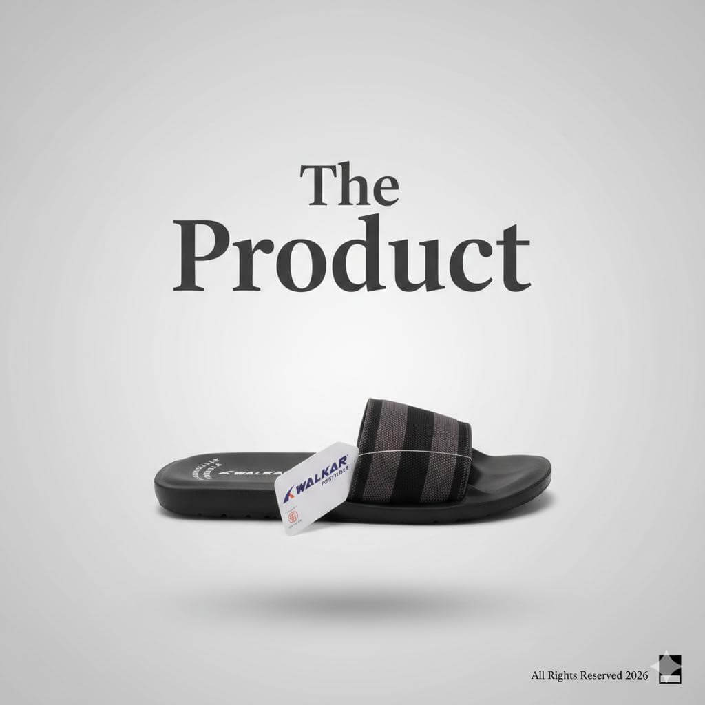 Walkar Casual Comfort Slides with Wide Striped Strap 2