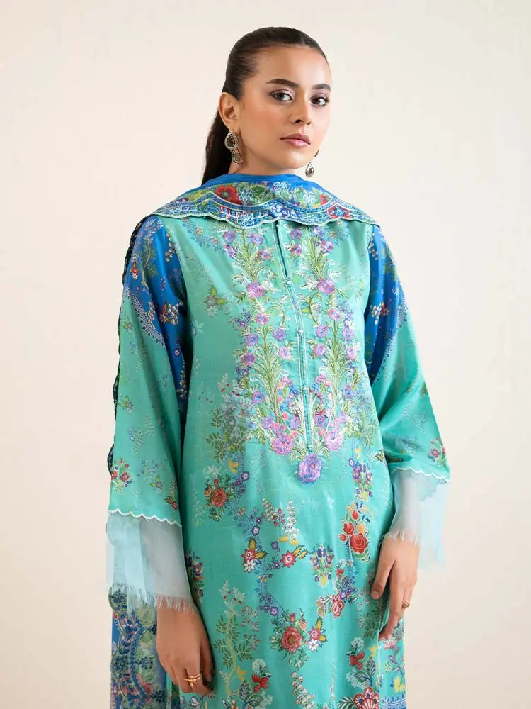 Pakistani Hania by Binaas Premium Digital Printed Lawn Three Piece Unstitched Suit 4