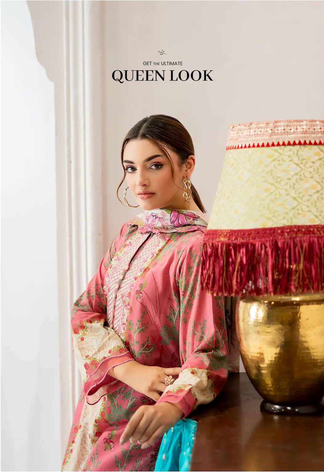 Pakistani Mahajal by Gulljee Unstitched Three Piece -Blush Pink 3