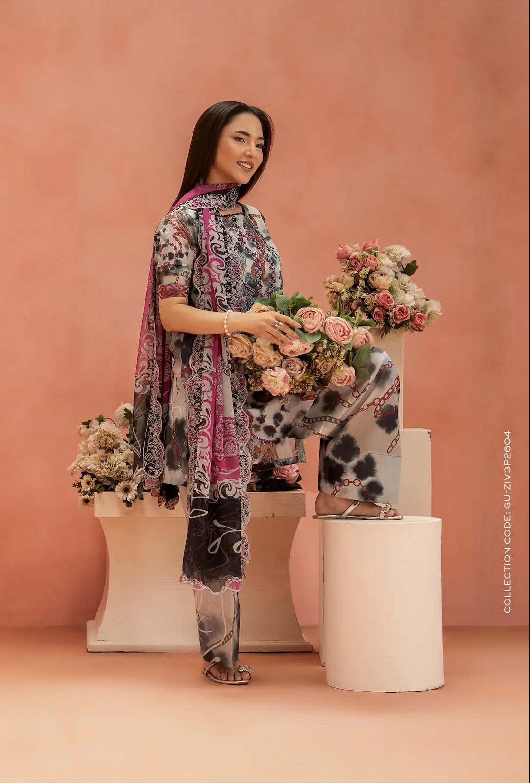 Pakistani Ziva by Gull Jee Premium Digital Printed Embroidered Three Piece Unstitched Suit 2