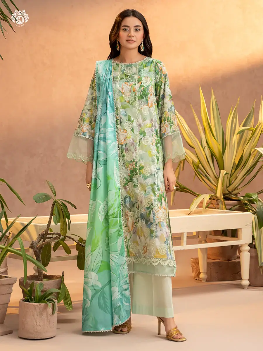 Pakistani Gullbano by Gull Jee Premium Digital Printed Embroidered Lawn Three Piece Unstitched Suit 1
