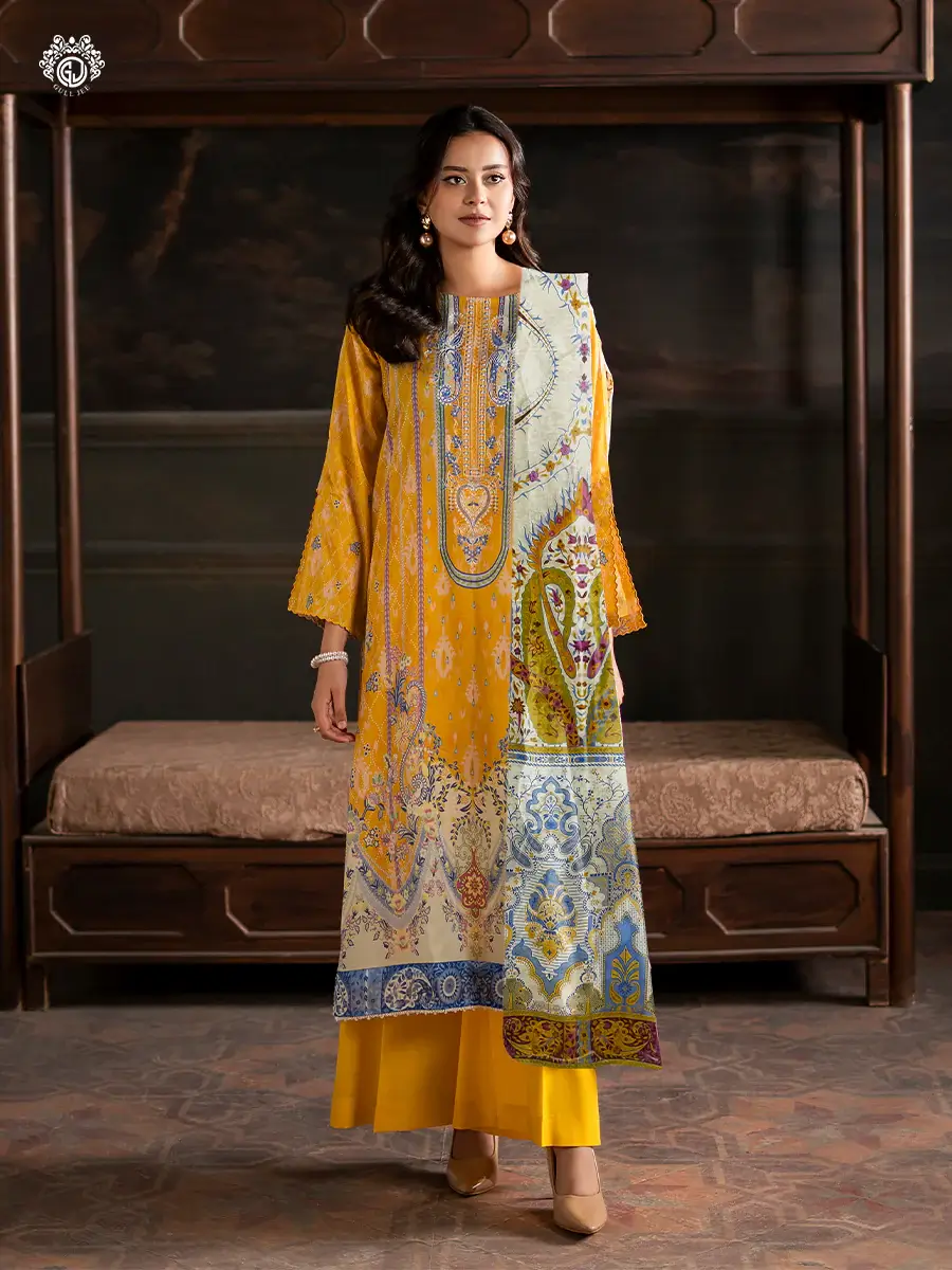 Pakistani Sorrel by Gull Jee Premium Digital Printed Embroidered Unstitched Three Piece Suit 1