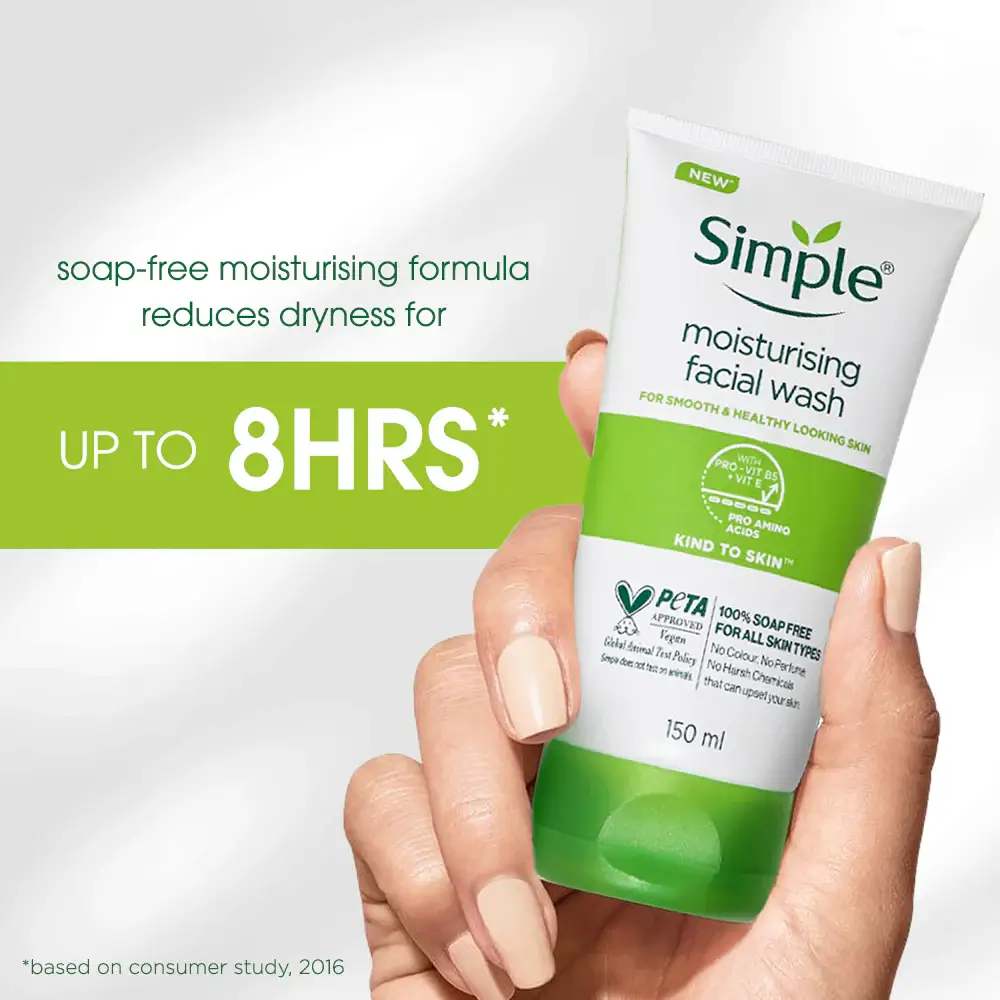 Simple Kind to Skin Refreshing Facial Wash – 100% Soap-Free Cleanser (150ml) 2