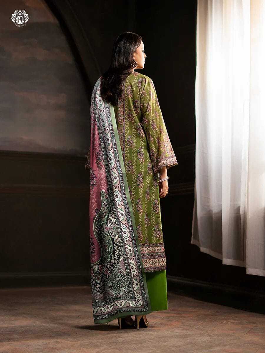 Pakistani Sorrel by Gulljee Unstitched Three Piece -Lime Green x Pink 2