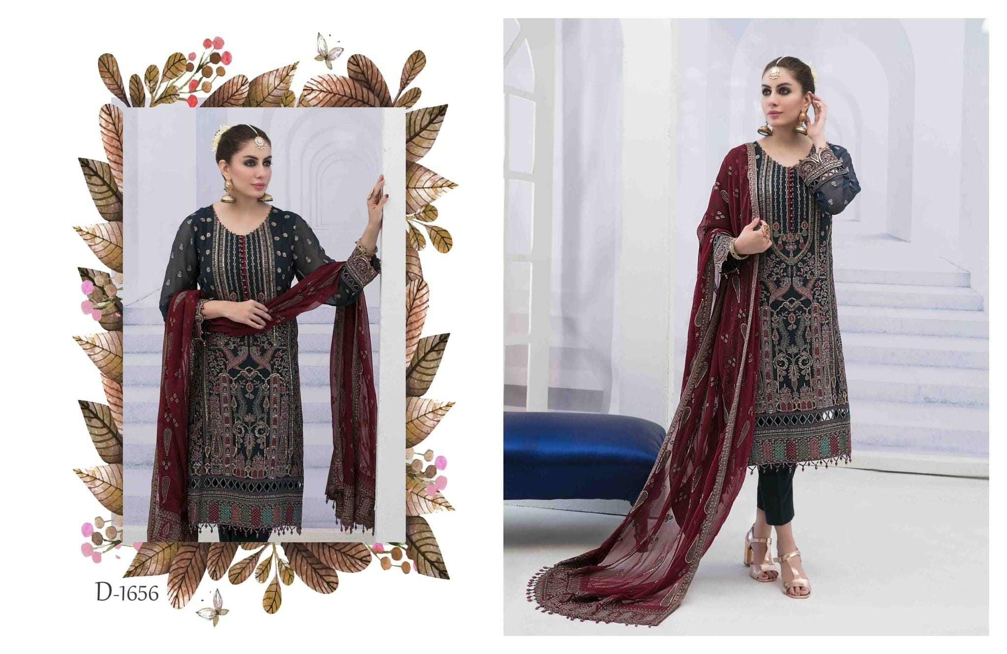Pakistani Fepic Unstitched Luxury Chiffon Three Piece - Firefly 2
