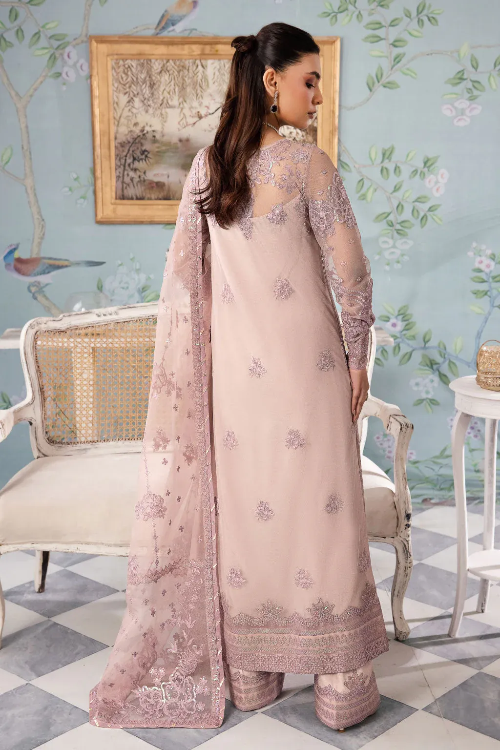 Pakistani Iznik Chinon Unstitched Luxury Chiffon Three Piece - Rose Fog 2