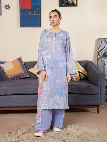 Pakistani Jad by Gulljee Unstitched Three Piece Lawn - Lilac 1