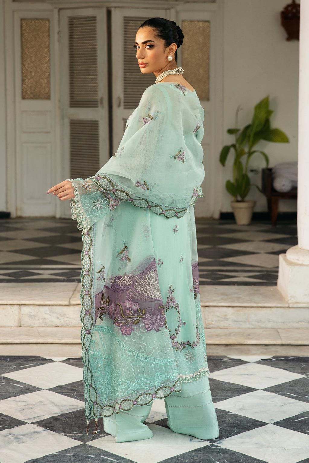 Pakistani Dastak by Ramsha Embroidered Chiffon Unstitched Three Piece 5