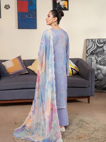 Pakistani Jad by Gulljee Unstitched Three Piece Lawn - Lilac 2