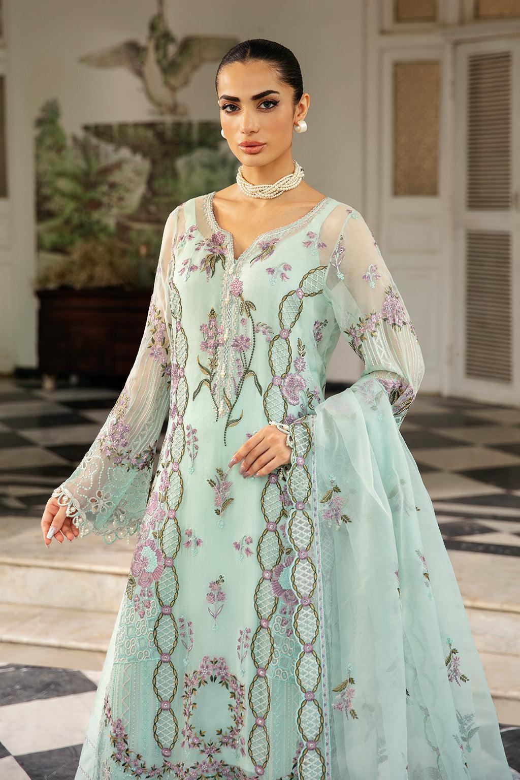 Pakistani Dastak by Ramsha Embroidered Chiffon Unstitched Three Piece 3