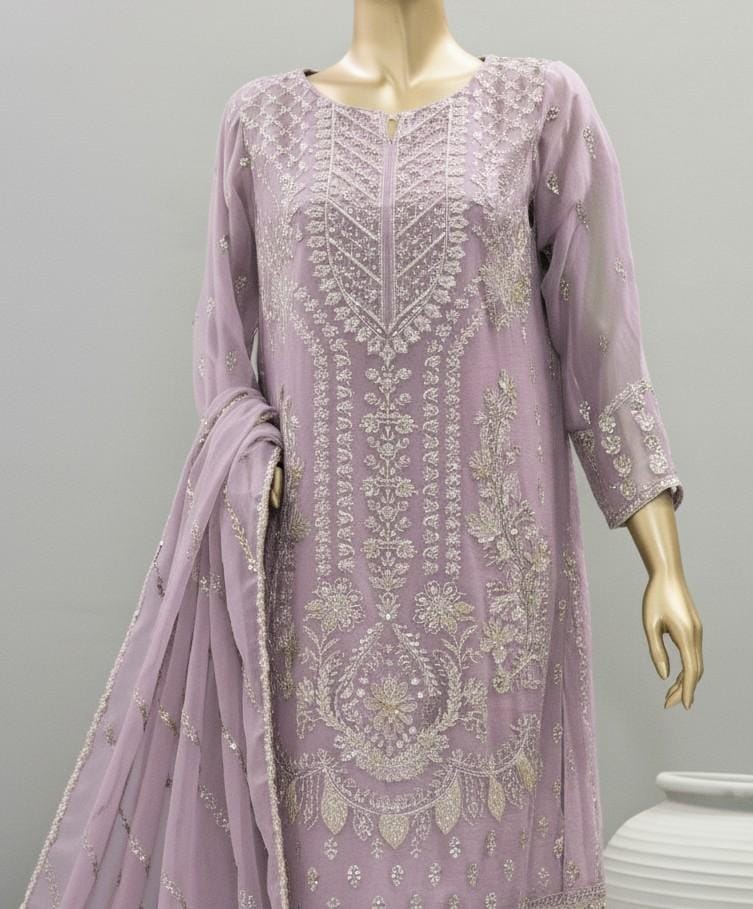 Pakistani Lavish Heavy Worked Unstitched Chiffon Three Piece - Venus 2