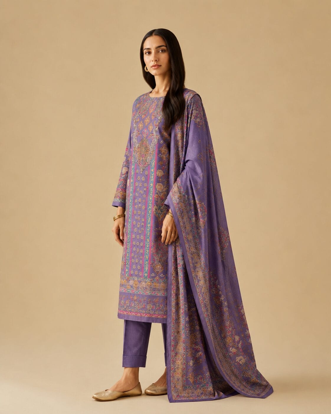 Winner Premium Printed Three Piece Ethnic Suit for Women 2