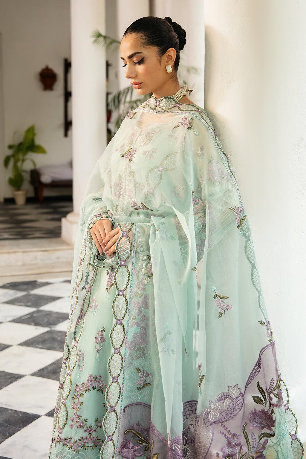 Pakistani Dastak by Ramsha Embroidered Chiffon Unstitched Three Piece 6