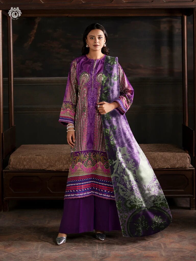 Pakistani Sorrel by Gulljee Unstitched Three Piece - Purple Hue 1