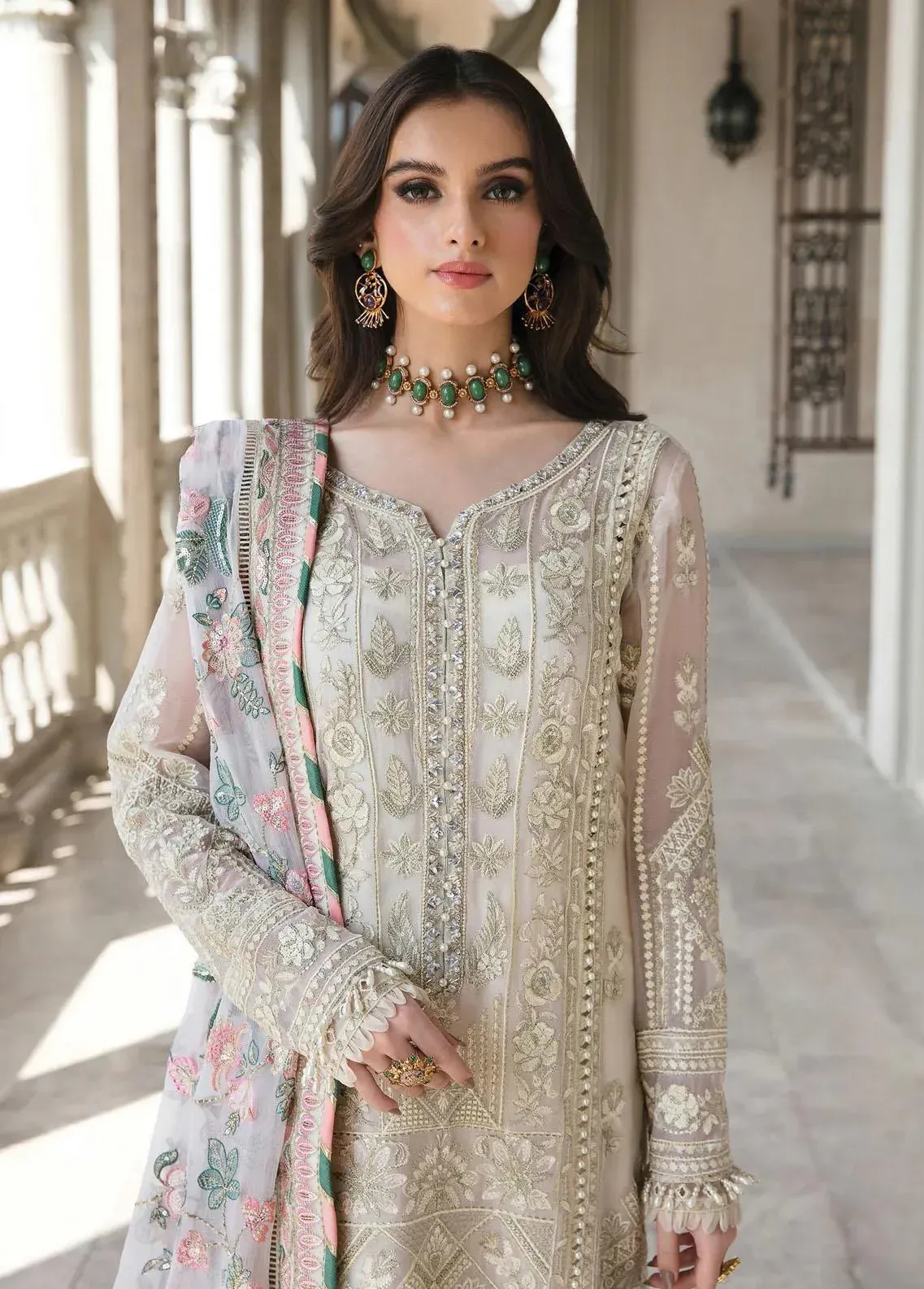 Pakistani Zaha by Gulaal Unstitched Luxury Chiffon Three Piece - Pearl Bush 3