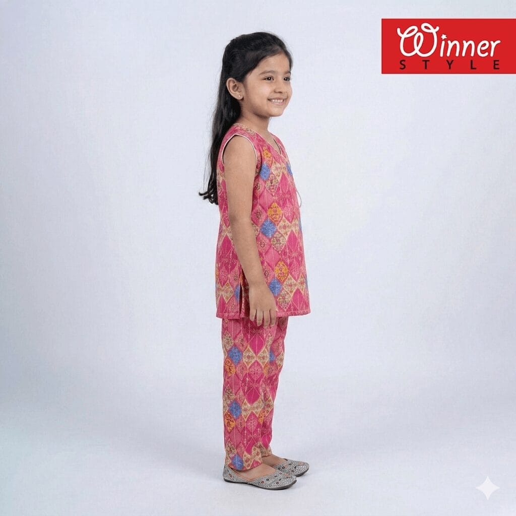 Girls Printed Sleeveless Top & Pant Co-Ord Set 2