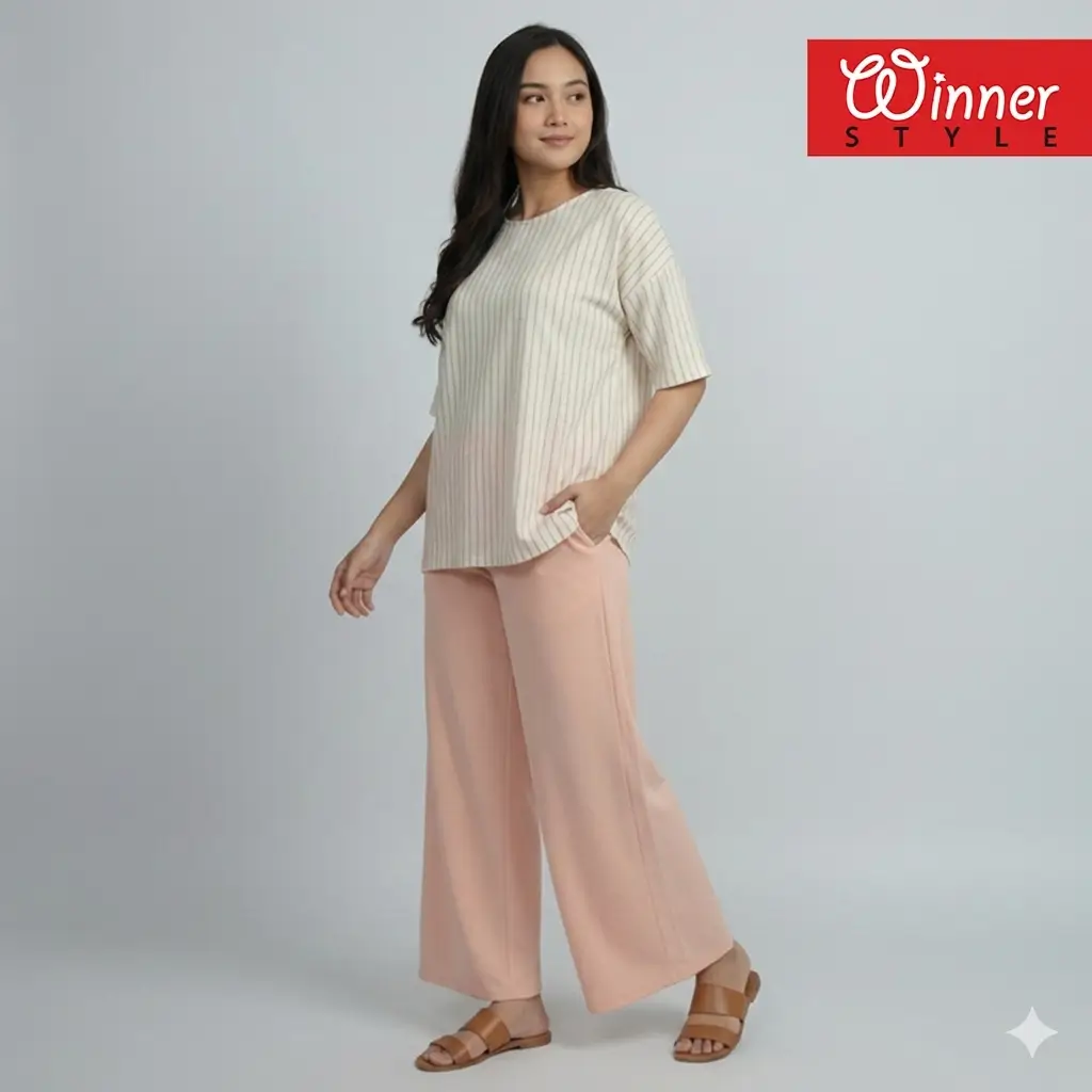Elegant Blush Pink Palazzo Pants – Comfortable & Stylish 2
