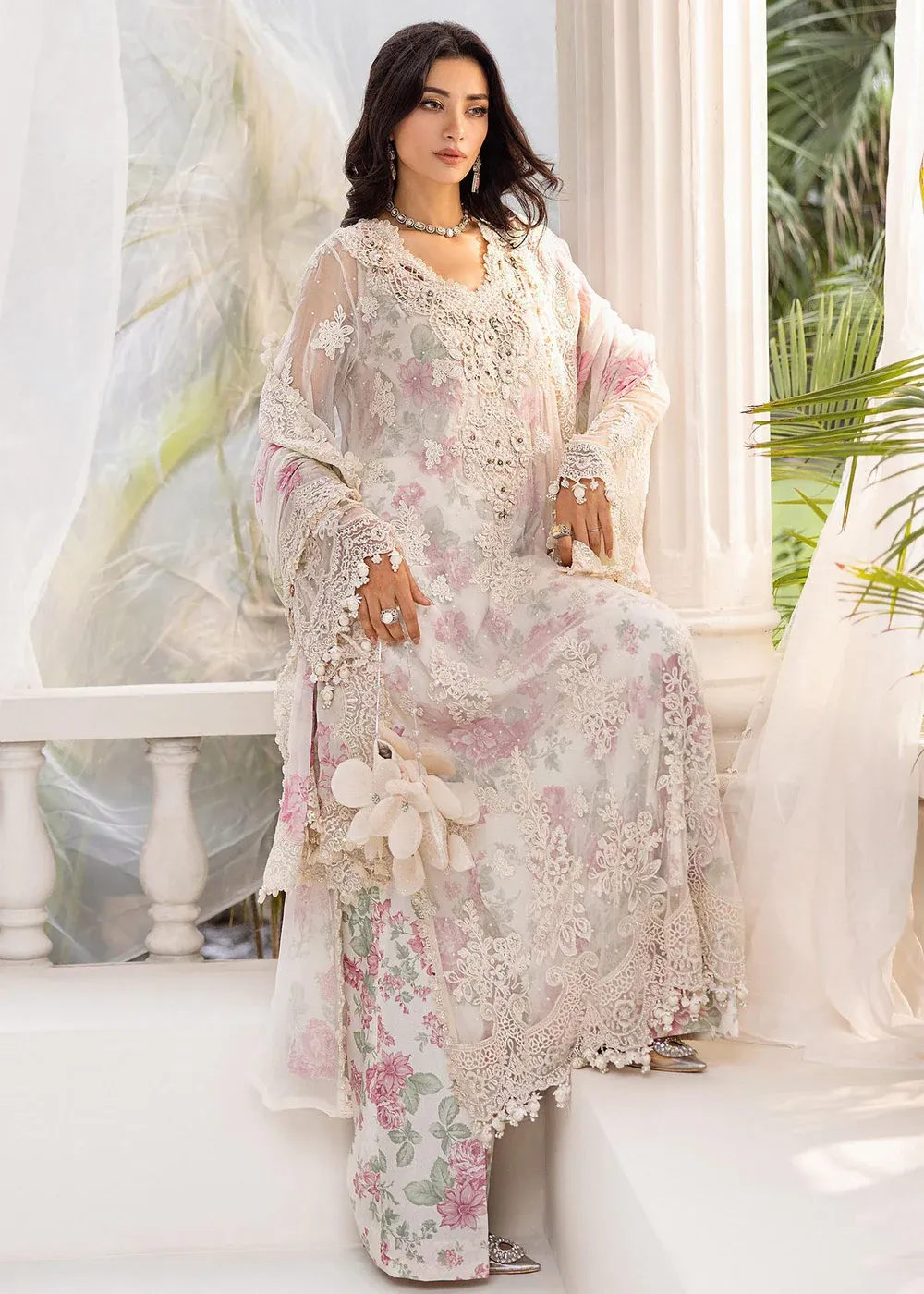 Noor's Sahoor luxury chiffon Pakistani Original Unstitch Three Piece 2