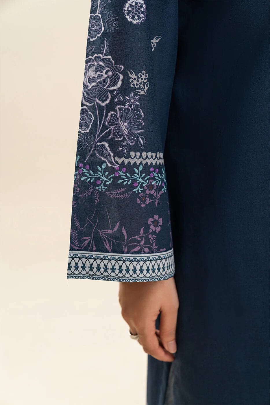 Pakistani Beechtree Lawn Unstitched Three Piece - Cobalt Blue 2