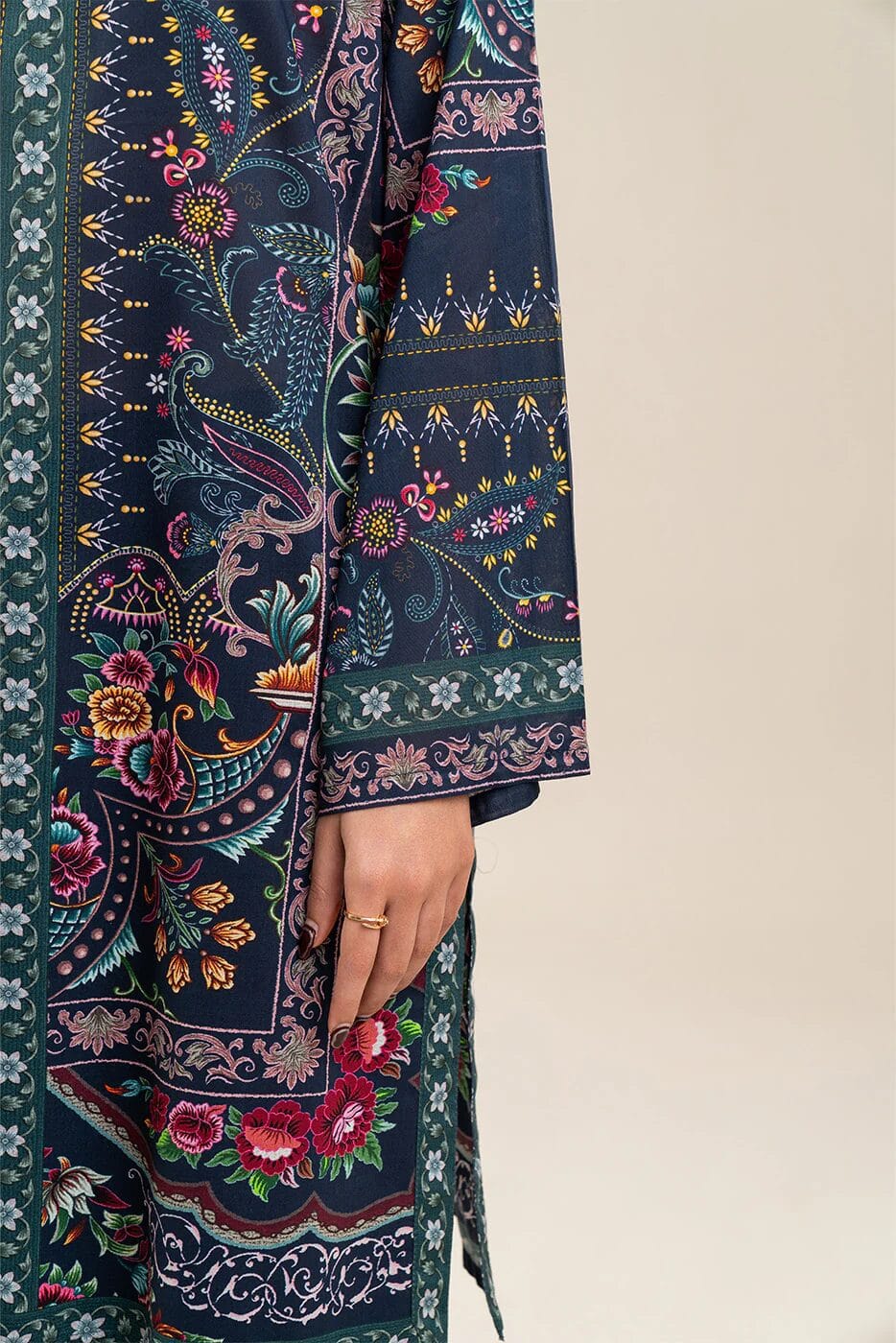 Pakistani Beechtree Lawn Unstitched Three Piece - Royal Navy 5
