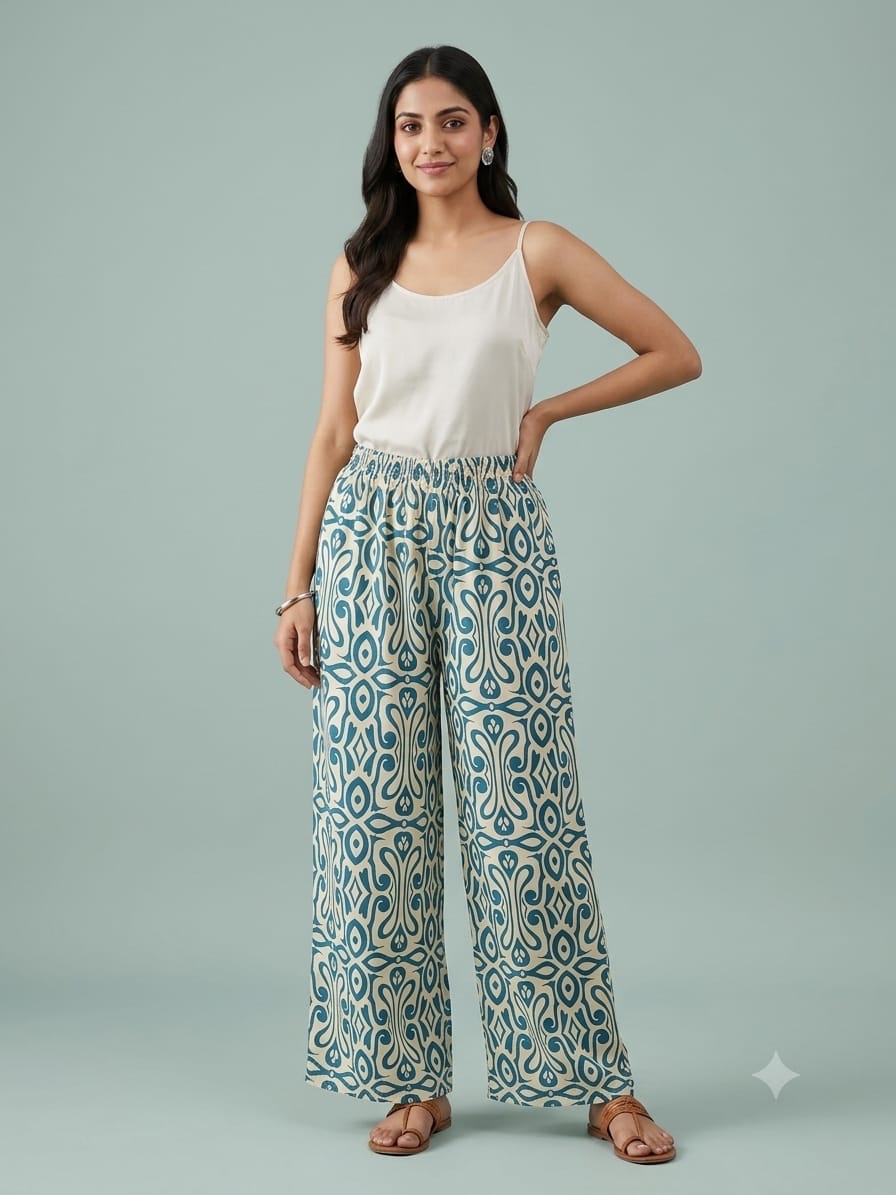 Trendy Printed Wide-Leg Palazzo Pant for Stylish & Comfortable Everyday Wear