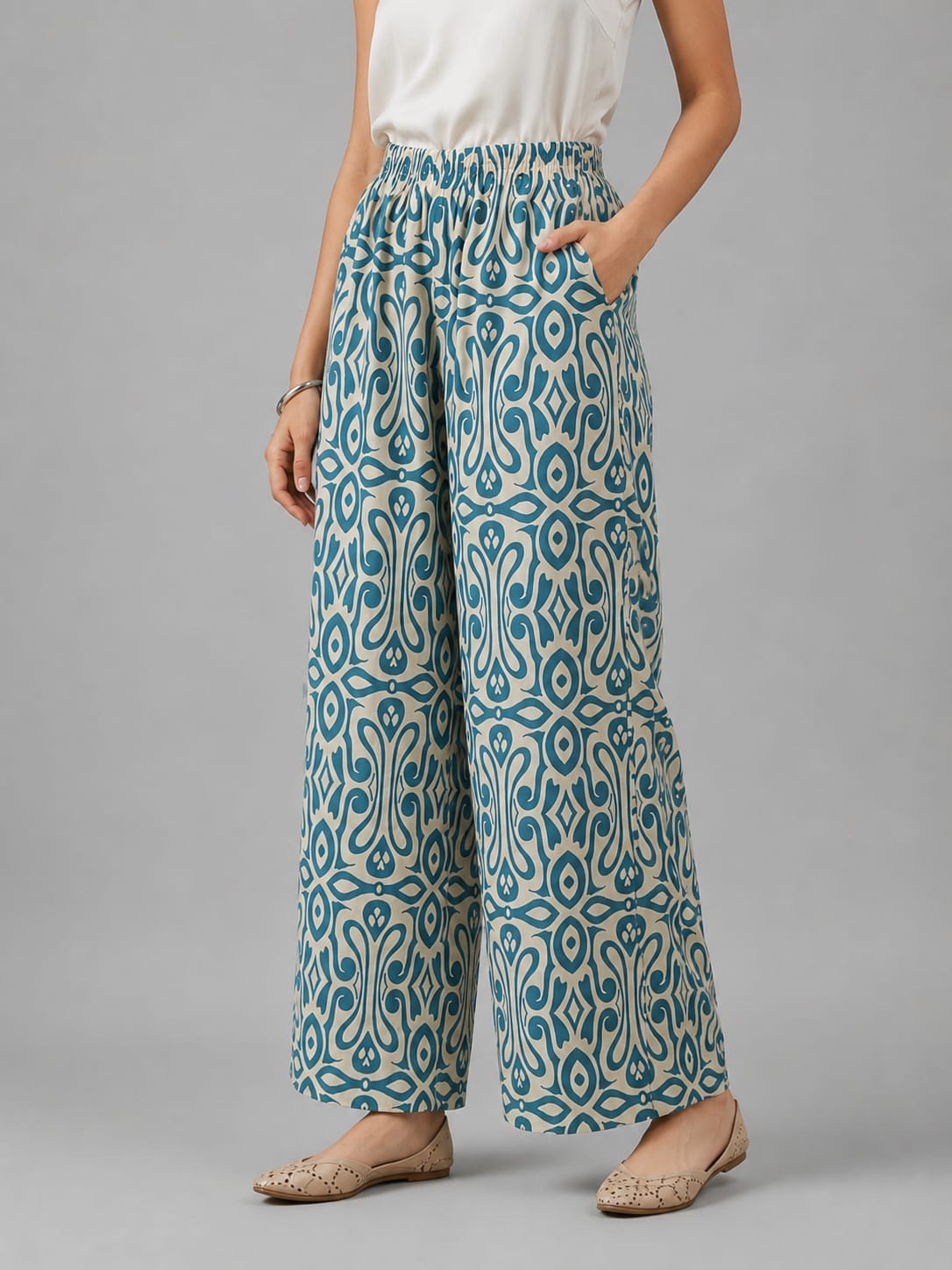 Trendy Printed Wide-Leg Palazzo Pant for Stylish & Comfortable Everyday Wear 3