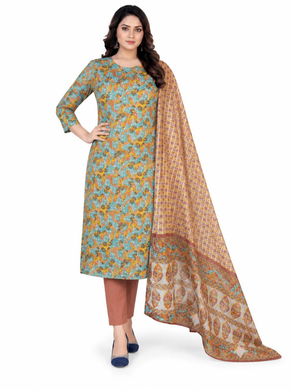 Winner Brand Unstitched 3 Piece Cotton Printed Salwar Kameez with Dupatta | Premium Quality 1