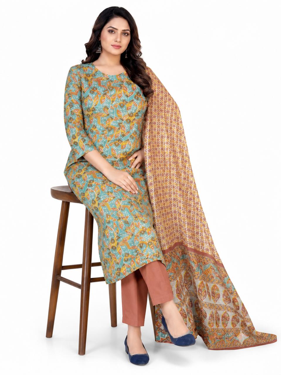 Winner Brand Unstitched 3 Piece Cotton Printed Salwar Kameez with Dupatta | Premium Quality 2