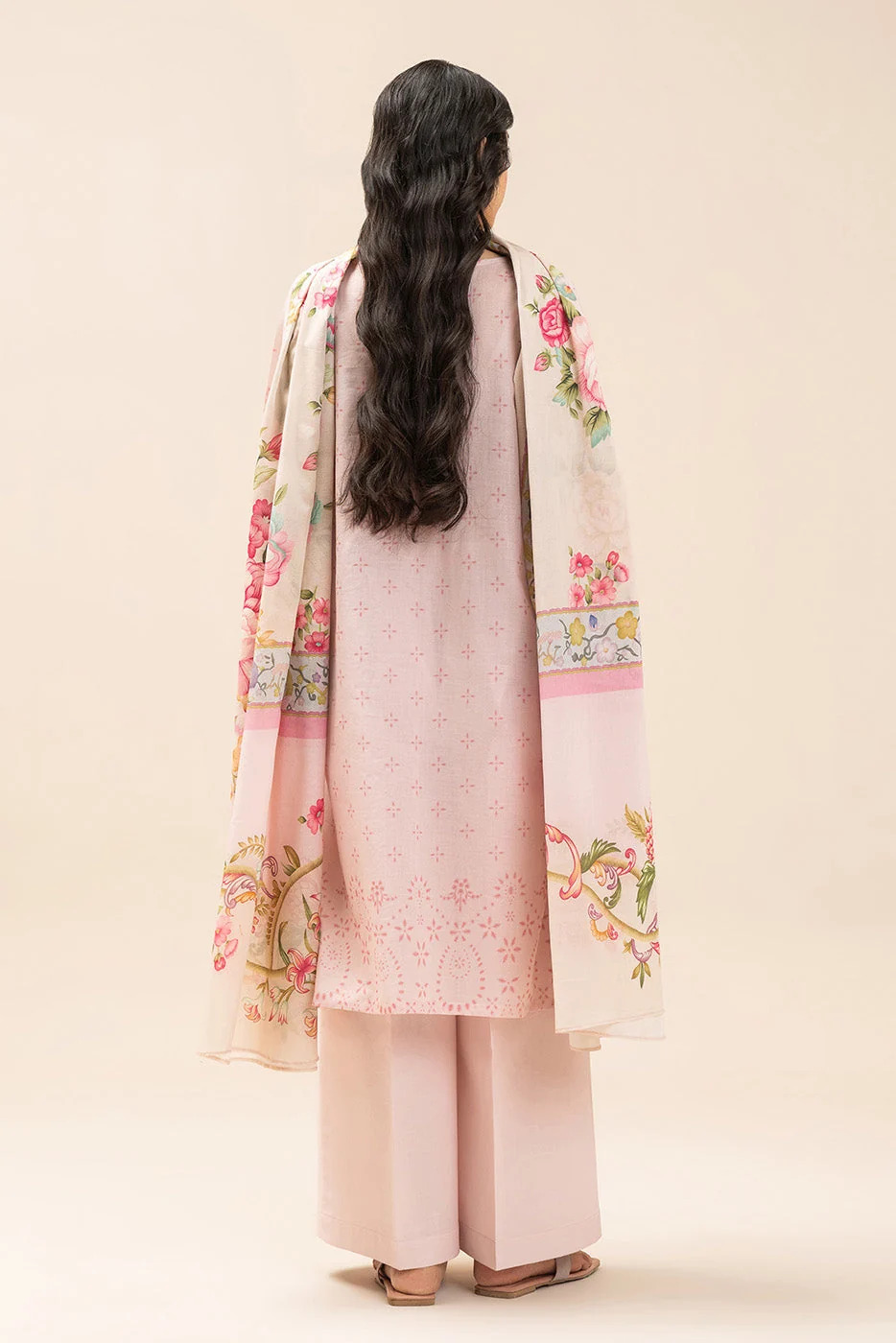 Pakistani Beechtree Unstitched Lawn Three Piece - Rose Mist 4