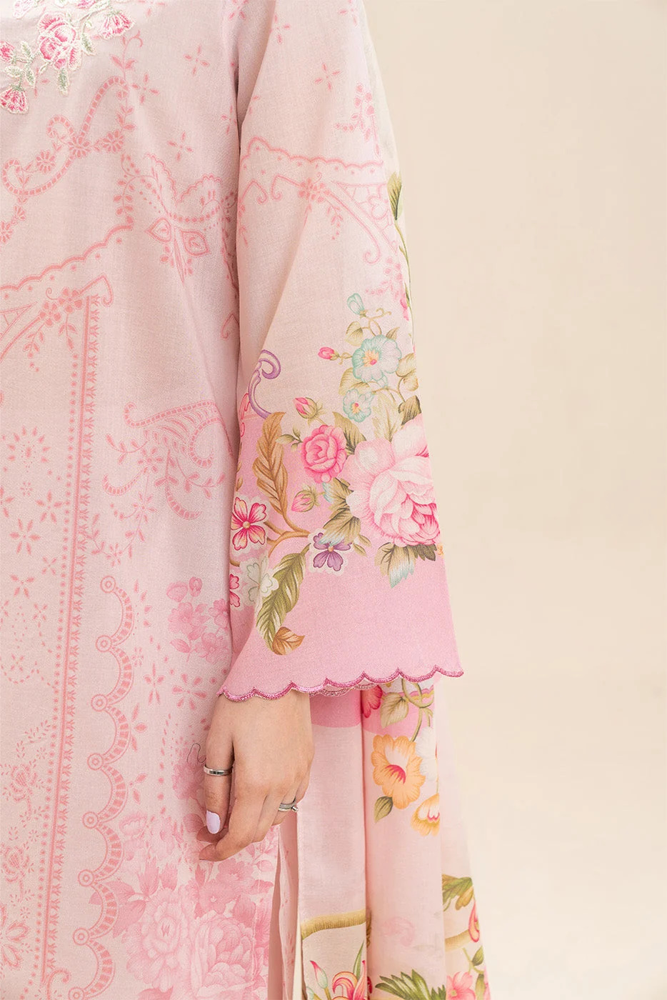 Pakistani Beechtree Unstitched Lawn Three Piece - Rose Mist 6
