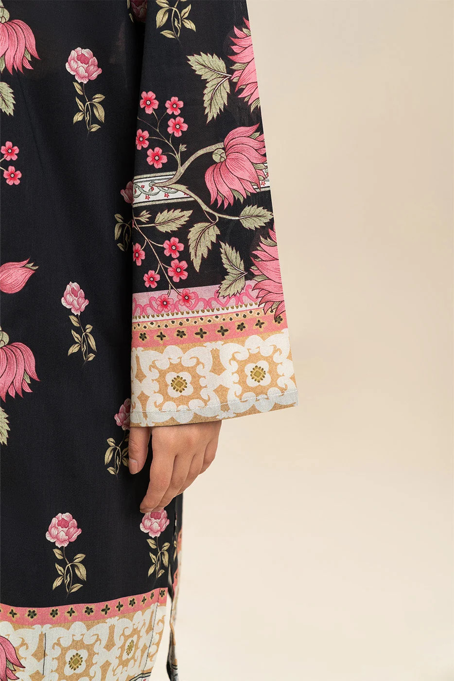 Pakistani Beechtree Unstitched Lawn Three Piece - Garden Black 4