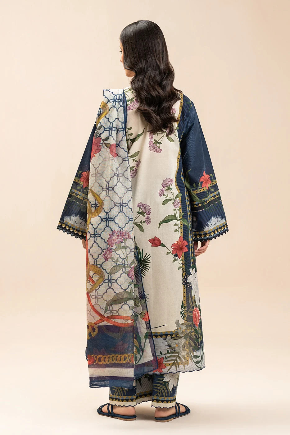 Pakistani Beechtree Unstitched Lawn Three Piece - Ornat Botanica 4