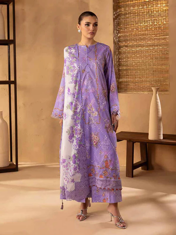 Pakistani NOA by Brenish Unstitched Three Piece - Magenta 1