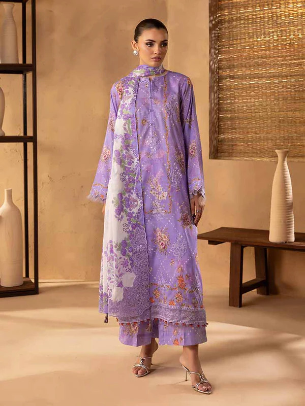 Pakistani NOA by Brenish Unstitched Three Piece - Magenta 3