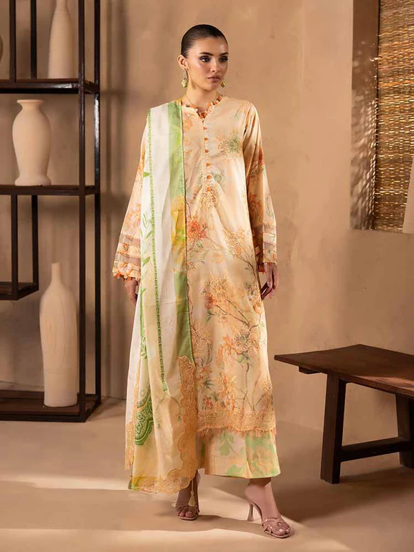 Pakistani NOA by Brenish Unstitched Three Piece - Sky Blue 1