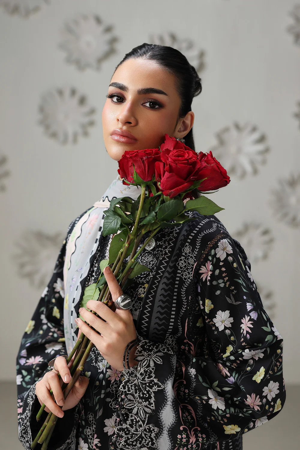Pakistani Qalamkar Q Print Unstitched Lawn Three Piece - AmeL 7