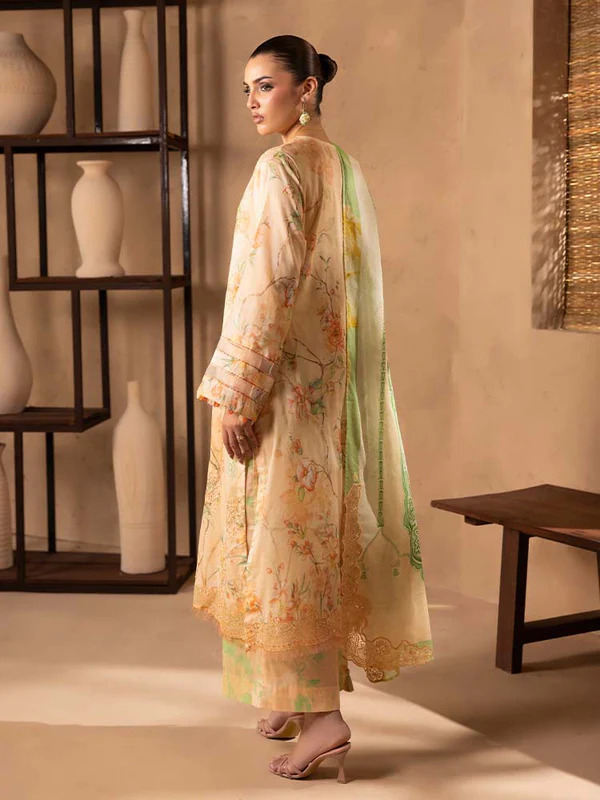 Pakistani NOA by Brenish Unstitched Three Piece - Sky Blue 3