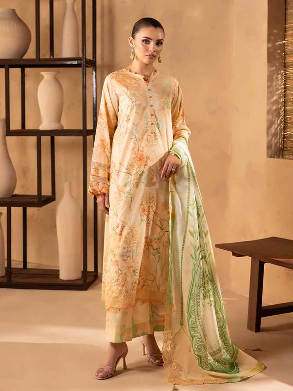 Pakistani NOA by Brenish Unstitched Three Piece - Sky Blue 4