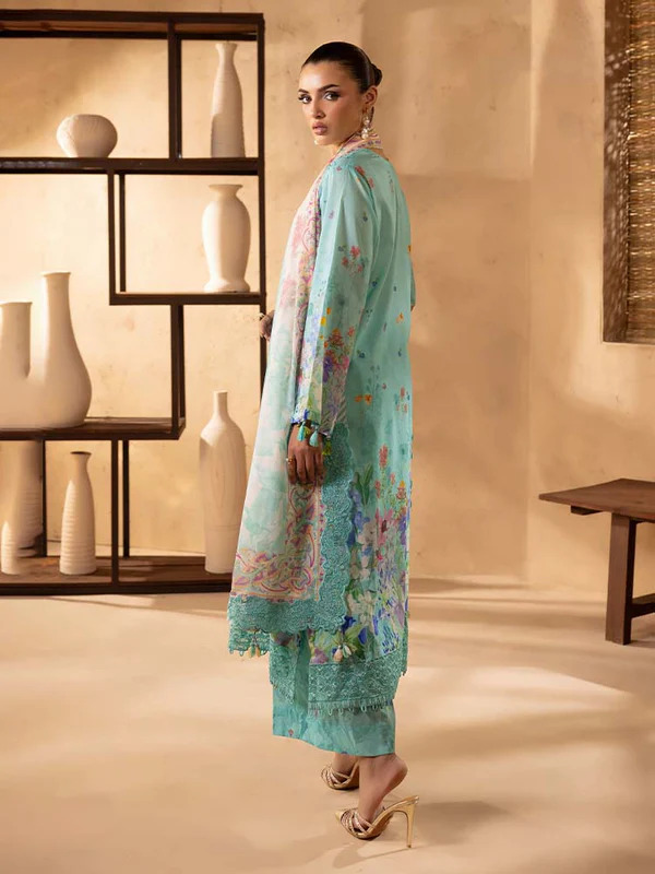Pakistani NOA by Brenish Unstitched Three Piece- Aqua 2