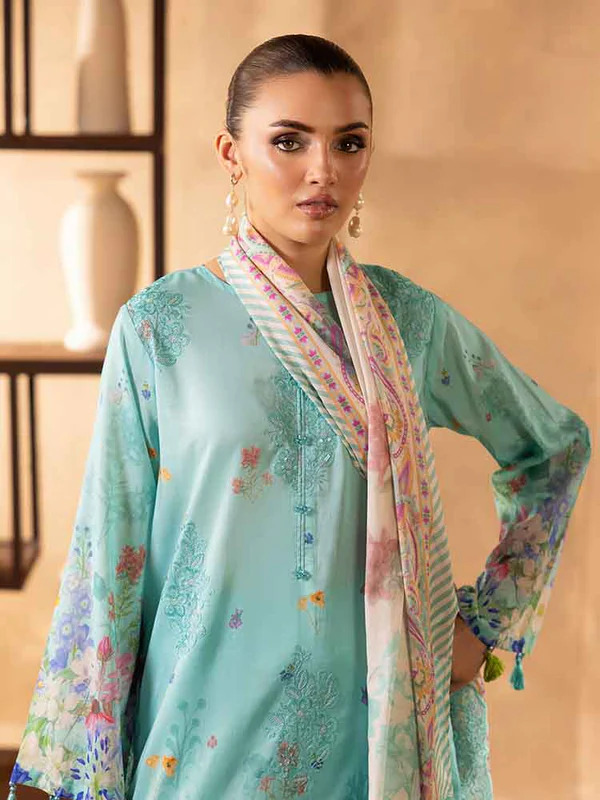 Pakistani NOA by Brenish Unstitched Three Piece- Aqua 4