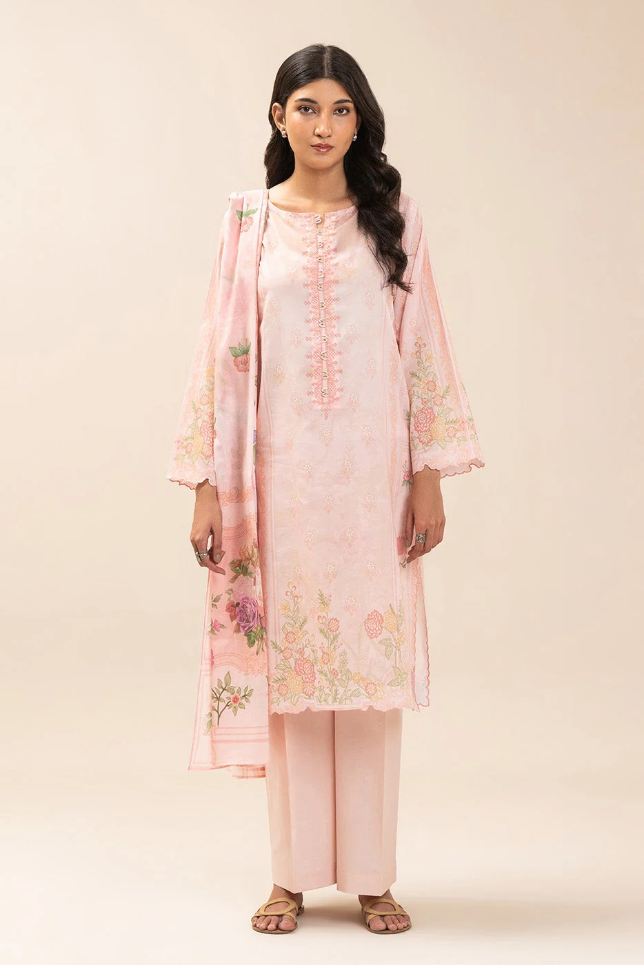 Pakistani Beechtree Unstitched Lawn Three Piece - Pastel 2