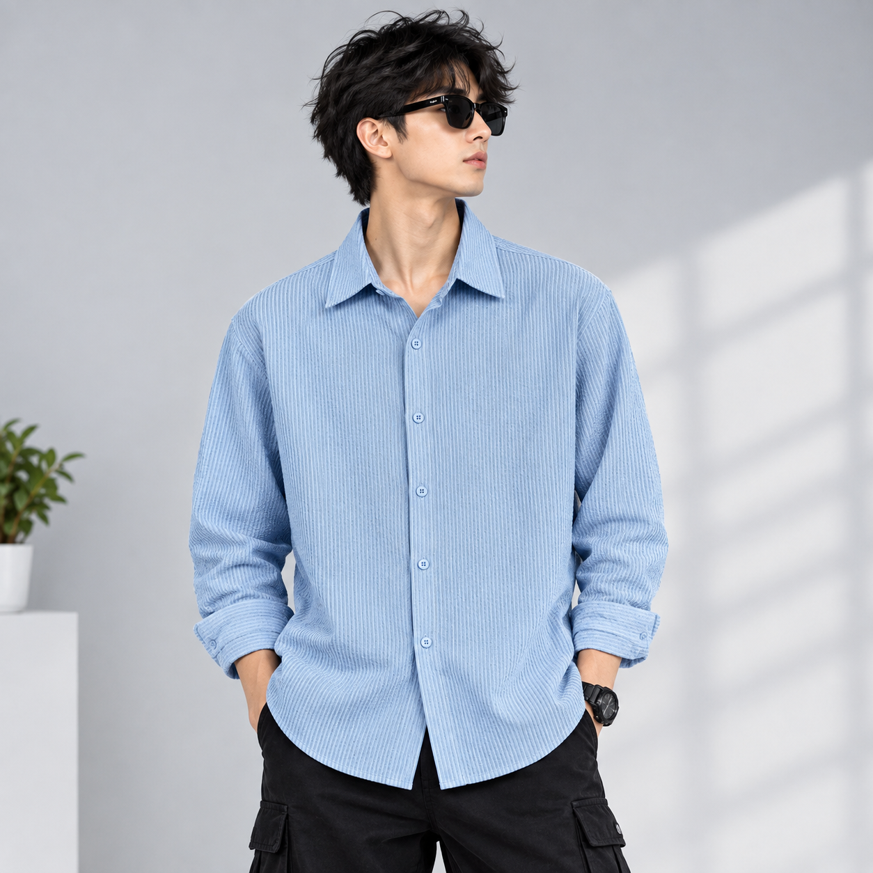 INSPIRE Premium Boxy Fit Textured Shirt