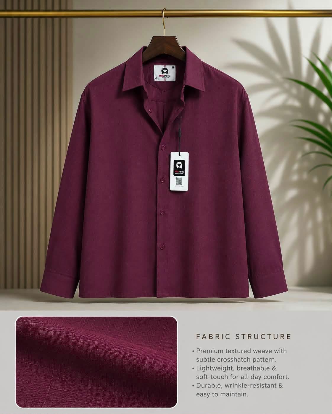 INSPIRE Premium Boxy Fit Textured Shirt 2