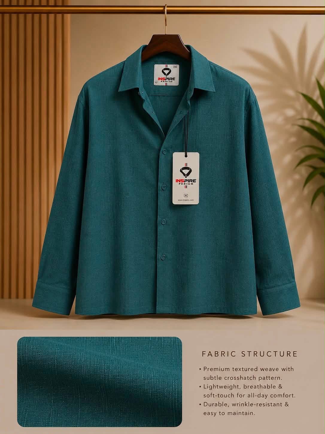 INSPIRE Premium Boxy Fit Textured Shirt 2